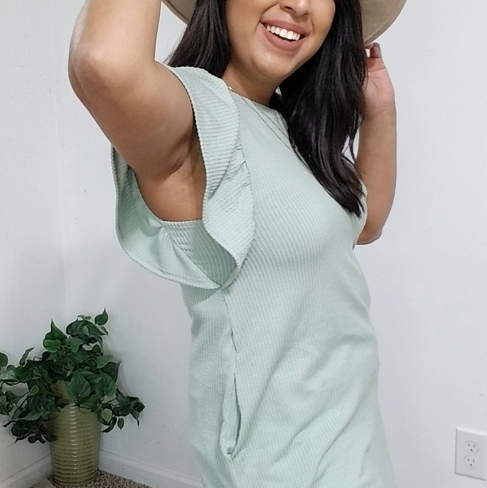 REJOICE RIBBED DRESS IN GREEN - Picture 4 of 8